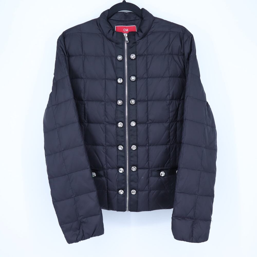 Ciao Milano Lia Goose Down Jacket Black Puffer Quilted Long Sleeve Women's L